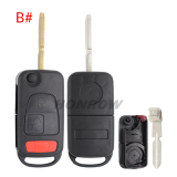 For Benz 2/2+1/3/3+1 Button Flip Remote Key Blank with 4 track blade,please choose the key type. (No Logo)
