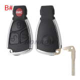 For Benz 3/3+1 button modified remote key blank