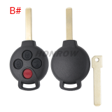 For Benz 3/3+1 Button remote key blank Without Logo