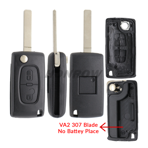 For Peu 307 blade 2 buttons flip remote key shell ( VA2 Blade - 2Button - No battery place )