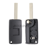 For Peu 407 blade 3 button flip remote key shell with light button ( HU83 Blade - Light - With battery place )