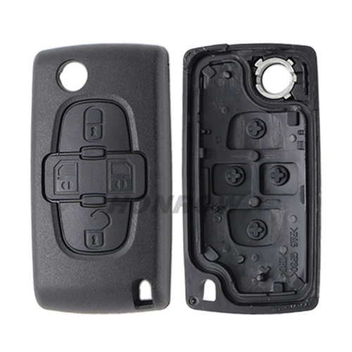 For Peu 4 button remote key blank with 407 blade ( HU83 Blade -4 Button- No battery place )