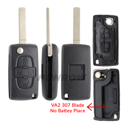 For Peu 4 button remote key blank with 307 blade  ( VA2 Blade -4 Button- No battery place )
