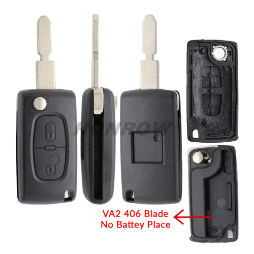 For Peu 406 blade 2 buttons flip remote key blank (NE78 Blade - 2Button - No battery place)
