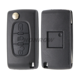 For Cit 407 blade 3 button flip remote key shell with light button ( HU83 Blade - Light - No battery place )