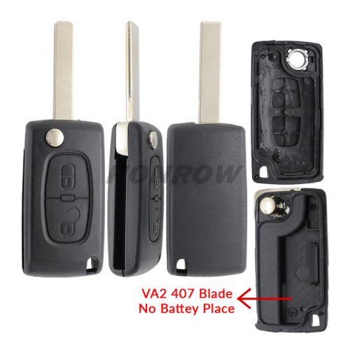 For Peu 407 blade 2 buttons flip remote key blank ( HU83 Blade-2Button-No battery place ) (No Logo)