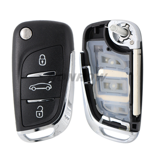 For Cit DS  3 button flip remote key blank with VA2 blade
