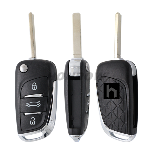 For Cit DS  3 button flip remote key blank with VA2 blade