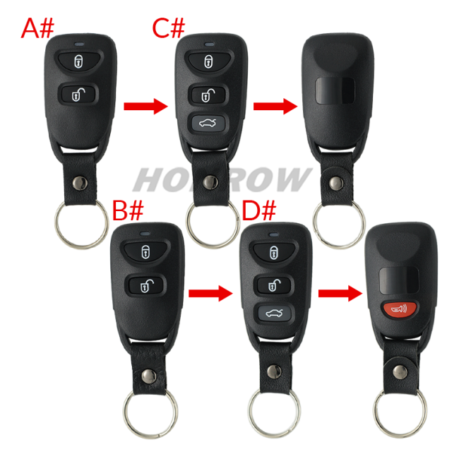 For Hyundai Tucson 2/2+1/3/3+1  Button remote key blank Without Logo