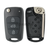 For Hyundai 3 button remote key blank with HY14 left  blade