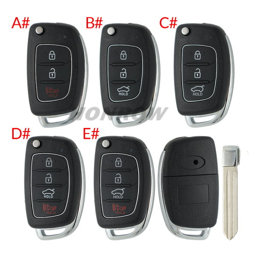 For Hyundai 2+1/3/3+1 button remote key blank with HY14 key blade