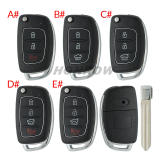 For Hyundai 2+1/3/3+1 button remote key blank with HY14R key blade