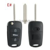 For Hyundai 3 button remote key blank with HY14R right  blade