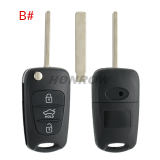 For Hyundai 3 button remote key blank with HU134 blade
