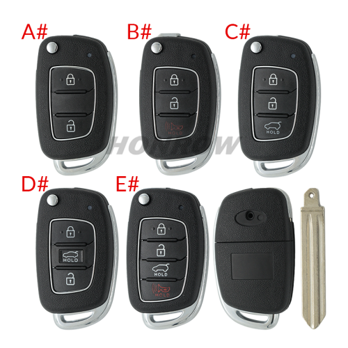 For New Hyundai 2/2+1/3/3+1 button remote key blank with HY14 left Blade