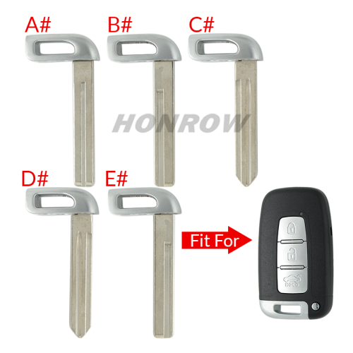 For Hyundai emergency key blade,please choose the key type.