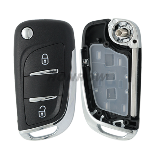 For Citroen 2 button modified flip remote key blank with VA2 307/HU43/206 Blade -- With battery place used for 0536 model remote control