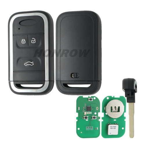 For Chery 3 button smart remote key with 4A Chip 433.92Mhz