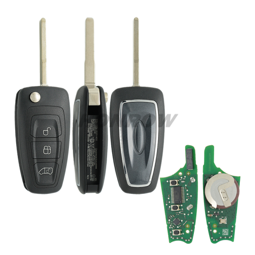 For Original Ford 3 Button remote key with 433.92Mhz HiTAGPro 49 CHIP BK2T-15K601-AB A2C53435329 Genuine Part Number: 2013328 - 2149959 Original PCB+Aftermarket key shell