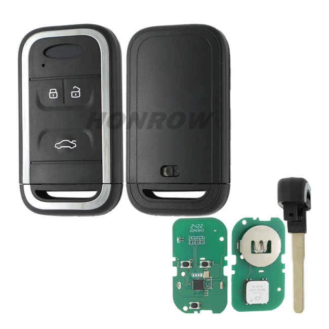 For Chery 3 button smart remote key with ID47 Chip 433.92Mhz