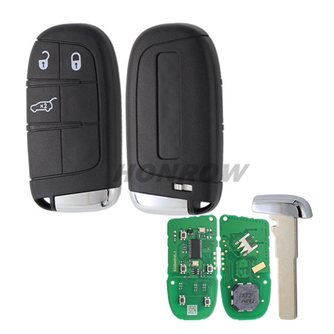 For Chrysler Compass 3 button Remote Car Key with 433Mhz ASK 4A Chip FCCID: M3N-40821302