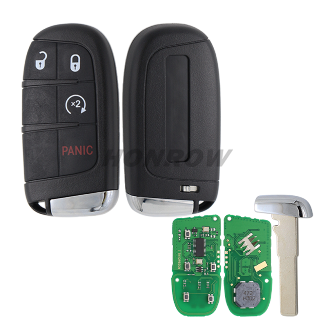 For Chrysler Compass 3+1 button Remote Car Key with 433Mhz ASK 4A Chip FCCID: M3N-40821302