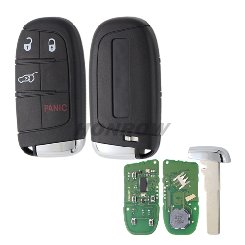 For Chrysler Compass 3+1 button Remote Car Key with 433Mhz ASK 4A Chip FCCID: M3N-40821302
