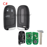 For Jeep Renegade remote key with 4A chip 433Mhz  FCC ID:M3N-40821302
