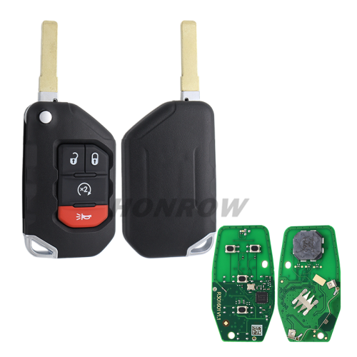 For Jeep Wrangler Remote key 4 Button ASK433 MHz Folding Remote Key SIP22 PCF7939M / HITAG AES / 4A CHIP FCC ID:OHT1130261 OE #:68416784AA