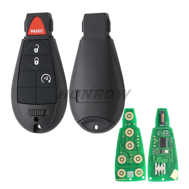 For Chrysler Jeep 3+1 button remote key with PCF7961M / HIATG AES / 4A chip FCC ID: GQ4-53T IC: 1470A-34T P/N: 68105083 AC AD AE AF AG