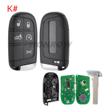 For Jeep Renegade remote key with 4A chip 433Mhz  FCC ID:M3N-40821302
