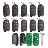 For Jeep Renegade remote key with 4A chip 433Mhz  FCC ID:M3N-40821302