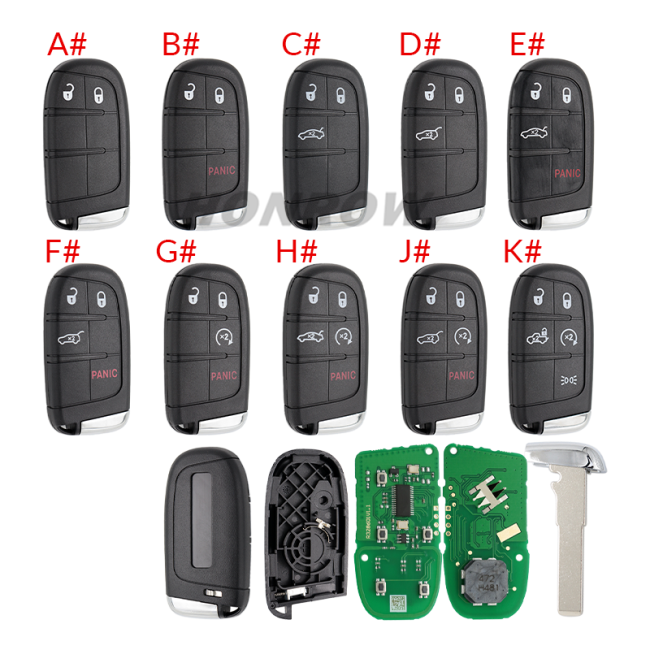 For Jeep Renegade remote key with 4A chip 433Mhz  FCC ID:M3N-40821302