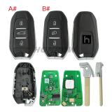 For Peugeot 508 remote key with 434mhz ID46 PCF7945/7953(HITAG2)Chip PSW Mode CMIIT ID:2011DJ1873