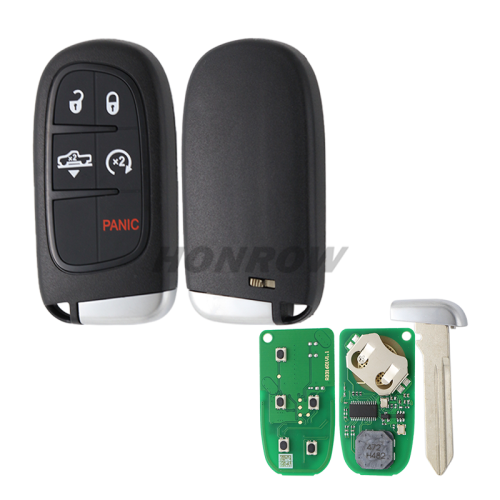 For Chrysler Dodge Ram 4+1  button smart Remote Car Key with 433Mhz PCF7945 ID46 Chip FCCID:GQ4-54T