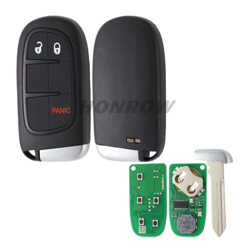 For Chrysler Dodge Ram 2+1  button smart Remote Car Key with 433Mhz PCF7945 ID46 Chip FCCID:GQ4-54T