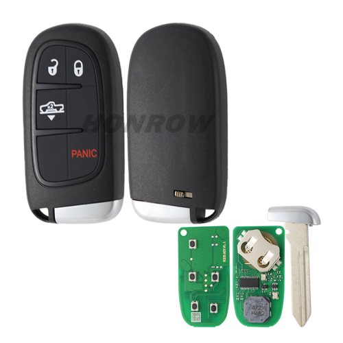 For Chrysler Dodge Ram 3+1  button smart Remote Car Key with 433Mhz PCF7945 ID46 Chip FCCID:GQ4-54T