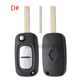 For Renault 2 button remote key blank