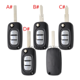 For Renault 3 button remote key blank without logo