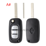 For Renault 3 button remote key blank