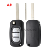 For Renault 3 button remote key blank without logo