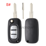 For Renault 3 button remote key blank without logo