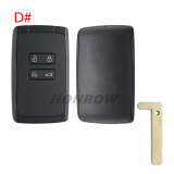 For Renault Megane4 4 button remote key blank without logo
