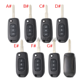 For Renault 3 button remote key  blank without logo,Please choose the key blade