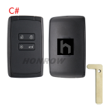 For Renault Megane4 4 button remote key blank