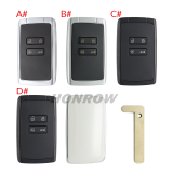 For Renault Megane4 4 button remote key blank without logo