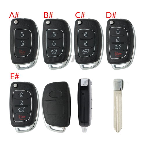 For Hyundai 2+1/3/3+1 button remote key blank with HY14 key blade