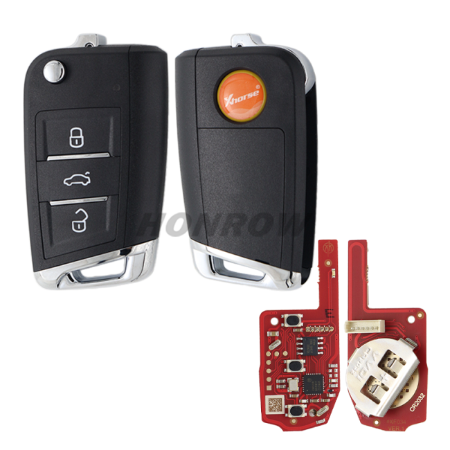 Xhorse MQB Style Remote Key XKMQB5EN 3 Buttons work with MINI Key Tool/VVDI2/Key Tool