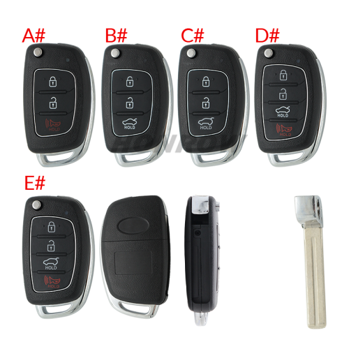 For Hyundai 2+1/3/3+1 button remote key blank with HY22 key blade
