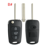 For Hyundai 3 button remote key blank with HY20 left  blade